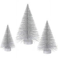 Vickerman 16-20-24 három ezüst csillogó zsír kúpos mesterséges fák, csak beltéri használatra