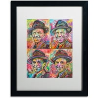 Védjegy Szépművészet Sinatra Quadrant vászon művészete, Dean Russo, fehér matt, fekete keret