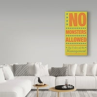 Védjegy Képzőművészet „No Monsters Engedélyezve” John W. Golden vászonművészete