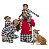 Jolly Jammies Fekete -fehér Buffalo Check illesztő család karácsonyi pizsama készlet