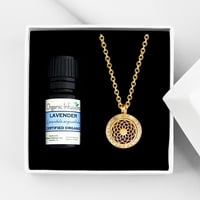 Anavia Dream Catcher aromaterápiás olaj diffúzor kristály nyaklánc illóolaj ajándékkészlet - Arany nyaklánc és levendulaolaj