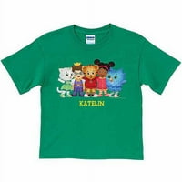 Személyre szabott Daniel Tiger szomszédsági csoport kisgyermek fiúk zöld pólója