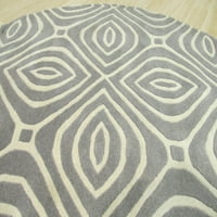 Kézzel csomózott Gyapjúszürke Kortárs Geometriai Marla szőnyeg