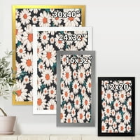 Designart 'A fehér százszorszép virágokból származó tradicionális keretes művészeti nyomtatás