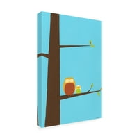 Védjegy Szépművészet 'Tree Top Owls i Gyerekművészeti' Canvas Art június írta Erica Vess