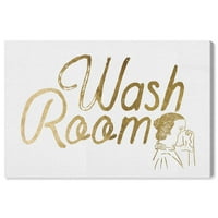 Wynwood Studio Bath és mosodai vászon art nyomtatás 'mosdó' mosoda - arany, fehér