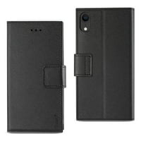 Folio Wallet telefonos tok iPhone XR 3-in-pénztárca tok fekete színben