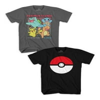 Pokémon Hyper Basic Pokeball Boys rövid ujjú grafikus póló, 2-Pack, Méret 4-18