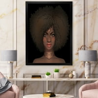 Designart 'Afro American Woman III' Portréja 'Modern keretes művészeti nyomtatás