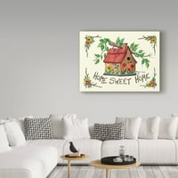 Védjegy képzőművészet 'Home Sweet Home Birdhouse' vászon művészet Barbara Mock