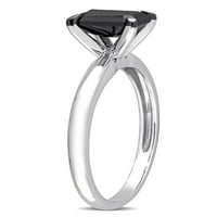 Carat T.W. Fekete gyémánt 14 kt fehér arany fekete ródiummal borított pasziánsz eljegyzési gyűrű