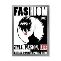 Designart 'Style Passion Life Fashion Woman III' Vintage keretes művészeti nyomtatás