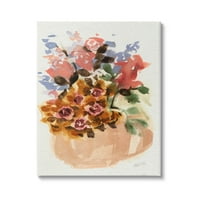 Stupell Industries absztrakt virágcsokor formák festménygaléria csomagolt vászon nyomtatott fali művészet, Ania Zwara tervezése