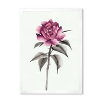 Designart 'ősi rózsaszín rózsa virág' hagyományos keretes művészeti nyomtatás