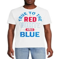 Július negyedik férfi és nagy férfiak igazak a vörös fehér és kék grafikus pólóhoz