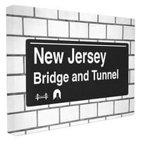 A Stupell Lakberendezési gyűjtemény New Jersey híd és alagút jel Túlméretezett feszített vászon fal művészet