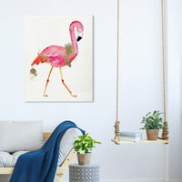 Wynwood Studio Animals Wall Art vászon nyomtatványok 'glam flamingo' madarak - rózsaszín, fehér