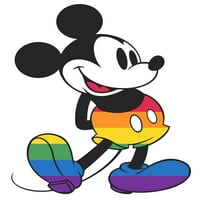 Disney Mickey Boys Classic Légy hű neked szivárvány logó rövid ujjú grafikus póló fekete fehér, méret 4-18