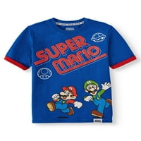 Super Mario Bros. Boys rövid ujjú grafikus póló, 4-16.