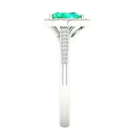 Imperial drágakő 10K fehérarany szívvágó smaragd ct tw Diamond Halo női gyűrű