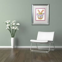 Védjegy képzőművészet tojás nyuszi vászon művészet Jennifer Nilsson, fehér matt, ezüst keret