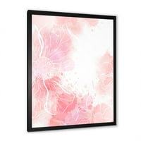 Designart 'Absztrakt rózsaszín virágok fröccsenései i' Modern keretes művészeti nyomtatás