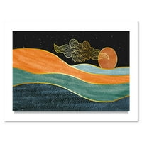 Absztrakt természet Sea Sun Sky hegyi tájfestés vászon művészeti nyomtatás