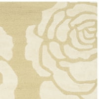 Cambridge Permelia Geometriai Virágos Gyapjú Terület Szőnyeg, Világos Arany Elefántcsont, 6 ' 6 ' Négyzet