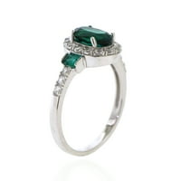 A Jay Heart Sterling Silver smaragdot teremtett és fehér zafírgyűrűt készített