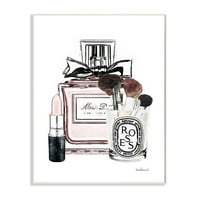 Stupell Industries divattervező smink parfüm rúzs rózsaszín akvarell fali plakk Amanda Greenwood