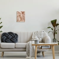 Stupell Industries Absztrakt Kerekített Csíkok Vonalak barna akvarell tervezés Festés, keret nélküli művészeti nyomtatási fal