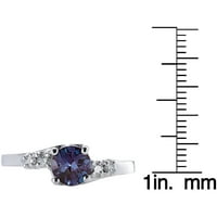 A CT Round Alexandrite klasztergyűrű gyémántot készített 14K fehéraranyban