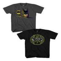 Batman fiúk füstszínek grafikus póló, 2-csomag, méret 4-18
