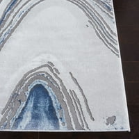 Craft Floella Absztrakt Terület Szőnyeg, 8' 10', Kék Szürke