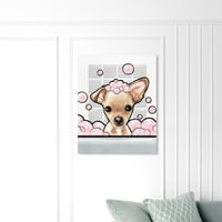 Wynwood Studio Animals Wall Art vászon nyomatok „Pezsgő személyiség Chihuahua„ Kutyák és kölyökkutyák - barna, rózsaszín