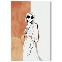 A Wynwood Studio Canvas szellő divat- és glam ruhák fal art vászon nyomtatott narancssárga őszibarack 20x30