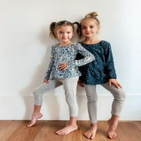 Mila & Emma exkluzív lányok íj derék teteje és lábak, kétrészes ruhakészlet, méret 4-18