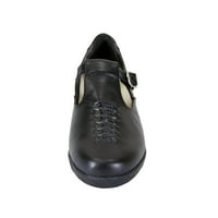 Órás kényelem shona széles szélességű kényelem T-irtás bőr cipő fekete 6