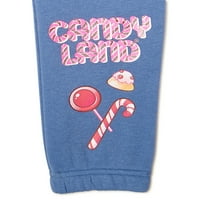 Candy Land Girls Candy Land pulóver pulóver és kocogók, kétrészes ruhakészlet, Méretek 4-16