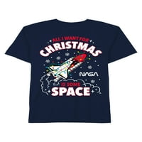 Férfi NASA karácsonyi és űrszezonális ünnepi grafikus póló