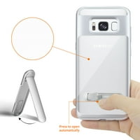 A Samsung Galaxy S Edge S Plus átlátszó lökhárító tok kickstand és matt belső kivitelben tiszta ezüstben a Samsung Galaxy S Edge