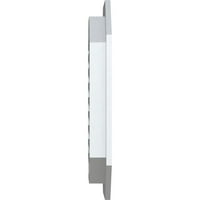 Ekena Millwork 22 W 36 H függőleges hosszúkás nyolcszög funkcionális, PVC Gable szellőzőnyílás 1 4 lapos díszítéssel