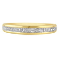 Carat t.w hercegnő gyémánt 10k sárga arany esküvői zenekar