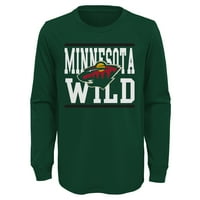 Ifjúsági zöld Minnesota vad szójelző logó hosszú ujjú póló