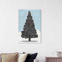 Wynwood Studio Holiday és szezonális fali művészet vászon Fehér karácsonyi Karácsonyi otthoni dekoráció - fekete, kék, 24 36