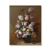 A Stupell Industries csendélet virágokkal hagyományos Hans Bollongier festmények festménygaléria csomagolt vászon nyomtatási