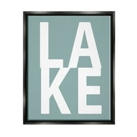 Stupell -tó kifejezés türkiz betűk tájfestés fekete úszó keretes művészeti nyomtatási fal művészet