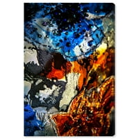 Wynwood Studio Canvas Mark Zunino - Amber Florals and Saphire Tides II divat és glam divat fali vászon nyomtatott kék 16x24
